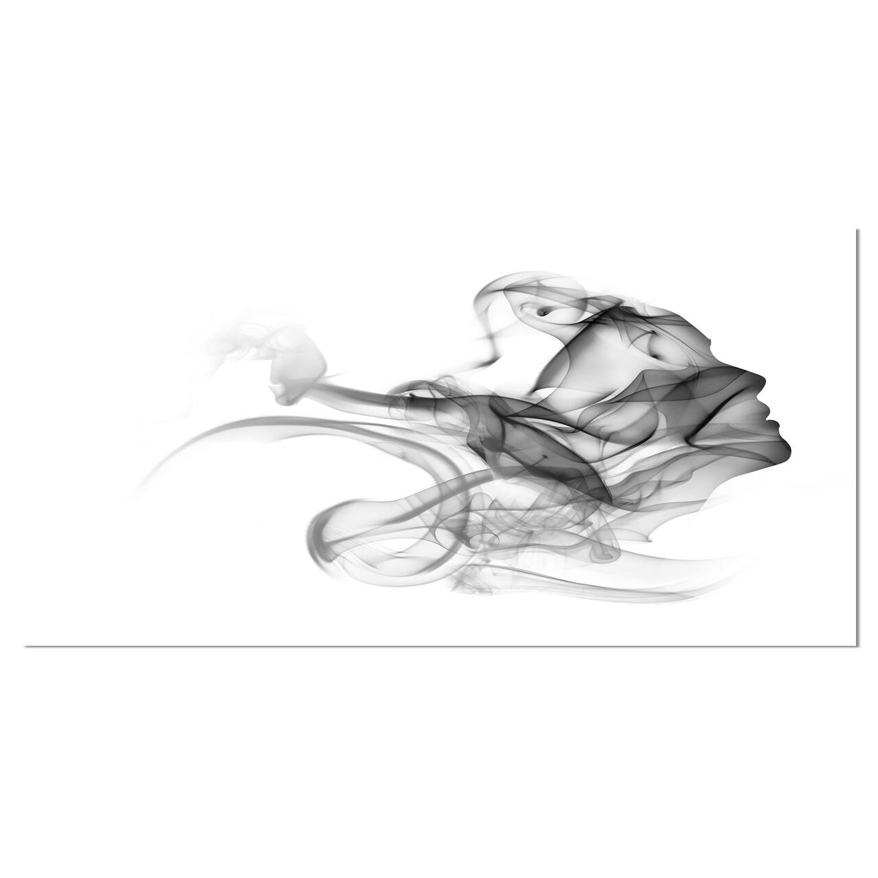 Designart - Woman and Smoke Double Exposure - Portrait Canvas Art Print